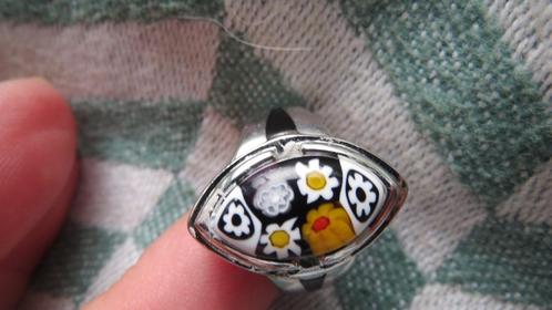 ring, zilver 925 met murano glas millefiori, atelier, 17mm, Sieraden, Tassen en Uiterlijk, Ringen, Zo goed als nieuw, Dame of Heer