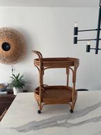 Vintage Bamboe Rotan Serveer Trolley, Ophalen of Verzenden, Zo goed als nieuw