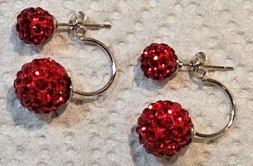 Nieuw 925 sterling zilver oorbellen rood beschikbaar voor biedingen