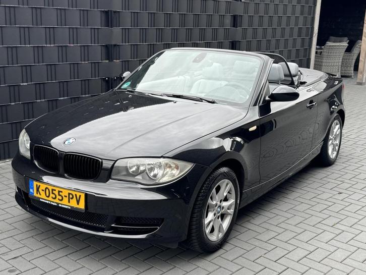 BMW 1 Serie Cabrio 120i High Executive| ZWART| LEER| ELEK KA, Auto's, BMW, Bedrijf, Te koop, 1-Serie, ABS, Airbags, Airconditioning