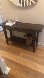 Mooie smalle side table in notenhout, Ophalen, 100 tot 150 cm, Zo goed als nieuw, 25 tot 50 cm