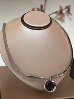 Chique massief zilveren collier met hematiet, Ophalen of Verzenden, Zo goed als nieuw, Zilver