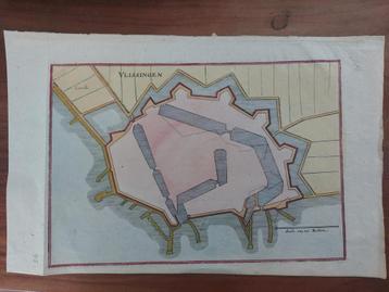 42 Stad Vlissingen Gekleurde gravure van C. Merian uit 1659 beschikbaar voor biedingen