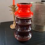 Vintage vaas pagode rood bruin, Overige kleuren, Ophalen of Verzenden, Minder dan 50 cm, Glas