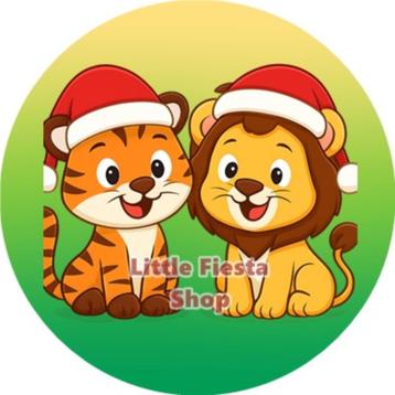 L1274 icing frosting tijger leeuw kerst 20cm eetbare print  beschikbaar voor biedingen