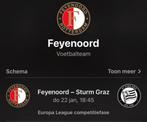 Feyenoord-Sturm Graz vak Q, Tickets en Kaartjes, Eén persoon