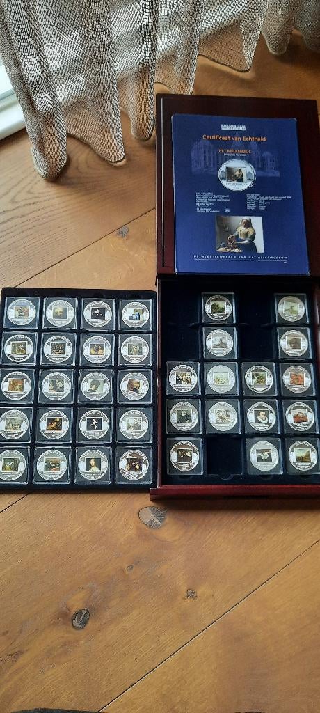 Edel collecties meesterwerken rijksmuseum in cassette, Postzegels en Munten, Vóór koninkrijk, Setje, Zilver, Overige waardes
