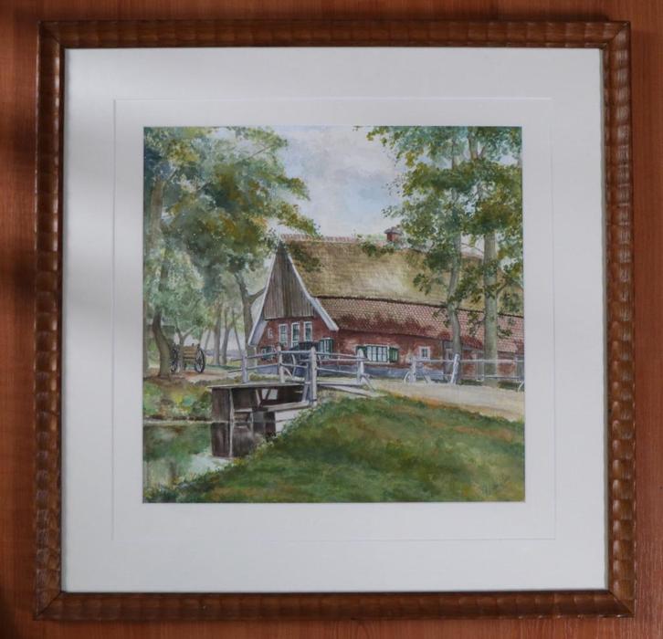 G.J. Kuiper (1926-2013) - Twentse Boerderij, Antiek en Kunst, Kunst | Schilderijen | Klassiek, Ophalen
