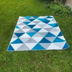 Tapijt met driehoek patronen blauw grijs en wit, Caravans en Kamperen, Ophalen, Gebruikt