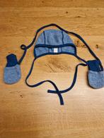 Wolfleece strikmuts + wanten maat 74/80, Kinderen en Baby's, Babykleding | Mutsen, Sjaals en Wanten, Gebruikt, Wolle, Ophalen of Verzenden