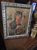 Prent Maria met Jezus . Ingelijst.Hoog 26.5 cm x 22 cm breed, Ophalen of Verzenden