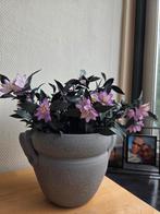 Leuke kunts bloemen in pot and lampen ., Overige materialen, Ophalen of Verzenden, Zo goed als nieuw, Modern