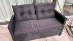 Jysk loungeset MORA donkergrijs rotan, Tuin en Terras, Ophalen, 4 zitplaatsen, Kunststof, Gebruikt