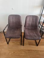 2 Bruine Leen Bakker Eetkamerstoelen/Bureaustoelen, Huis en Inrichting, Stoelen, Ophalen, Twee, Bruin, Zo goed als nieuw