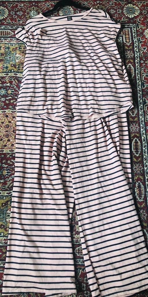 leuk roze gestreept tricot zomerpak Shein 42/44 nieuw, Kleding | Dames, Huispakken, Nieuw, Maat 42/44 (L), Roze, Verzenden