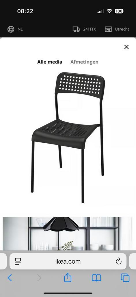 Zwarte stoeltjes ,stapelbaar, ikea, Huis en Inrichting, Stoelen, Zo goed als nieuw, Vier, Kunststof, Zwart, Ophalen of Verzenden