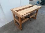 Werkbank tafel industrieel schoolwerkbanken vintage, Doe-het-zelf en Verbouw, Werkbanken, Ophalen, Gebruikt, 120 tot 170 cm, Bankschroef