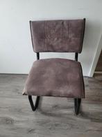 4 suede stoelen, Huis en Inrichting, Stoelen, Ophalen, Overige materialen, Gebruikt, Bruin