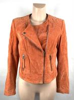 Leeser Studio kort oranje suède jack maat 40 (/42), Maat 38/40 (M), Leeser, Verzenden, Oranje