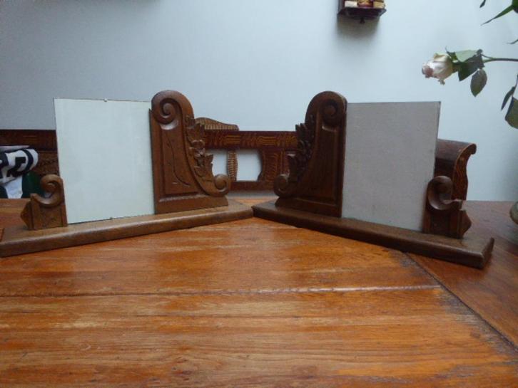 2 grote antieke fotohouders in hout, Antiek en Kunst, Antiek | Woonaccessoires, Ophalen of Verzenden