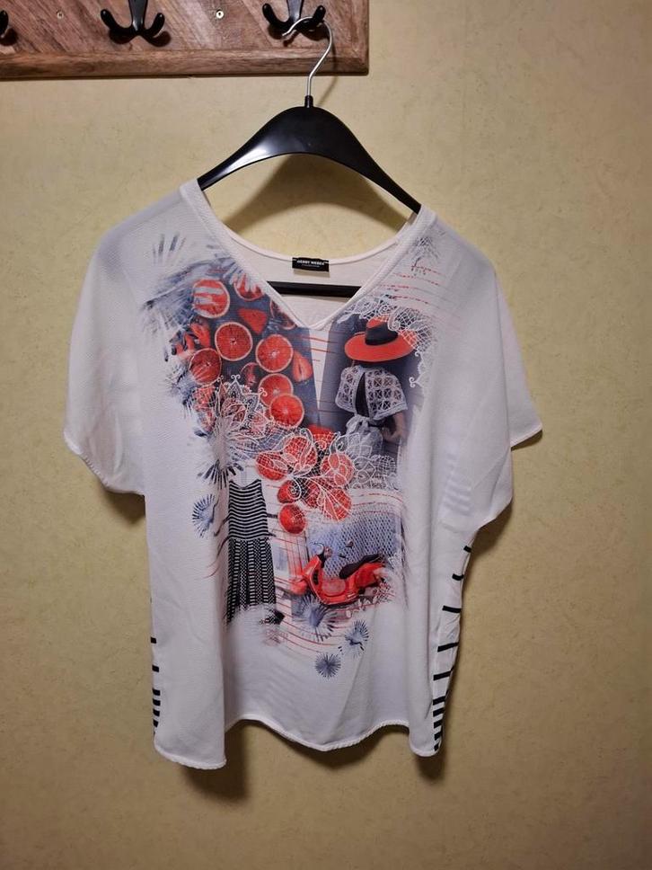 Gerry Weber shirt met print - Maat 40, Kleding | Dames, T-shirts, Zo goed als nieuw, Maat 38/40 (M), Overige kleuren, Korte mouw