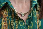 Exclusief 18 Karaat Gouden Collier Met Diamant en Smaragd, Ophalen of Verzenden, Zo goed als nieuw, Met edelsteen, Goud