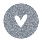Muurcirkel zwart met wit hart en dots patroon 20cm en 30cm, Nieuw, Ophalen of Verzenden