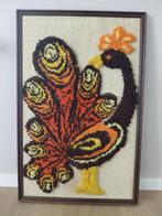 Retro Wollen Wandkleed met Pauw, Huis en Inrichting, Ophalen, Gebruikt