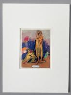 Houtgravure Kees van Dongen inclusief zuurvrij passepartout, Antiek en Kunst, Kunst | Etsen en Gravures, Ophalen of Verzenden