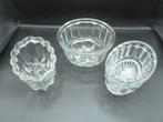 3 glazen puddingvormen jaren 60, Ophalen of Verzenden