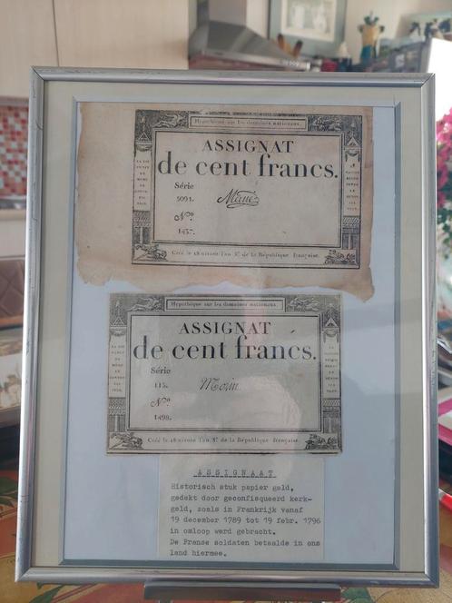 Assignaten " de cent francs", Verzamelen, Militaria | Algemeen, Landmacht, Boek of Tijdschrift, Nederland, Ophalen of Verzenden