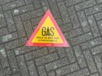 Emaille bord GAS - Roken en open vuur levensgevaarlijk izgst, Verzamelen, Ophalen of Verzenden, Gebruikt, Reclamebord