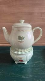 Vintage Pickwick thee mintgroene theepot mét theelichtje set, Ophalen of Verzenden, Zo goed als nieuw, Porselein, Overige typen