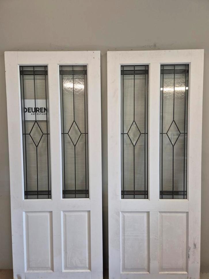 Luxe Ensuite deuren glas in lood (176x226) Ongebruikt, Doe-het-zelf en Verbouw, Deuren en Horren, Nieuw, Binnendeur, 200 tot 215 cm