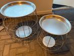 Set bijzettafels 50cm + 38cm doorsnede blad, 45 tot 60 cm, Minder dan 55 cm, Rond, Ophalen of Verzenden