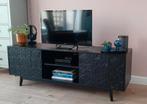 Zwart houten tv meubel 160 breed, Ophalen, 150 tot 200 cm, Zo goed als nieuw, Minder dan 100 cm