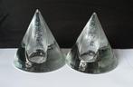 Vintage glazen waxinelichthouder set van 2, Antiek en Kunst, Ophalen of Verzenden