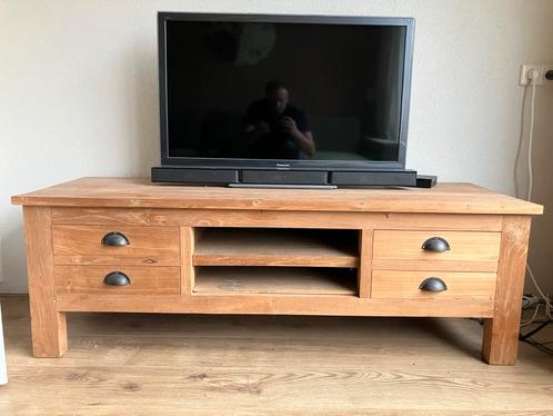 Teakhouten TV Meubel - Landelijke Stijl, Huis en Inrichting, Kasten | Televisiemeubels, Gebruikt, Minder dan 100 cm, 100 tot 150 cm