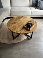 Industriële salontafel van mangohout – 80x80 cm, Huis en Inrichting, Ophalen, 50 tot 100 cm, Rond, 50 tot 100 cm