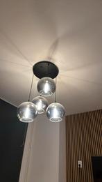 Zwarte glazen planfon lampen, Huis en Inrichting, Lampen | Plafondlampen, Ophalen of Verzenden, Zo goed als nieuw
