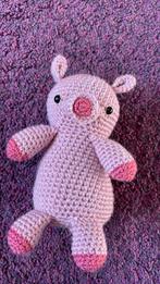 Knuffel varken roze met donkerroze, Kinderen en Baby's, Kraamcadeaus en Geboorteborden, Ophalen of Verzenden, Zo goed als nieuw