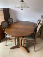 Eethoek met 4 stoelen te koop uitklapbaar !!, Ophalen, Gebruikt, Clasic, 4 tot 6 stoelen