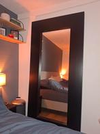 Passpiegel met zwarte houten lijst, Huis en Inrichting, Woonaccessoires | Spiegels, Ophalen, Zo goed als nieuw, 100 tot 125 cm