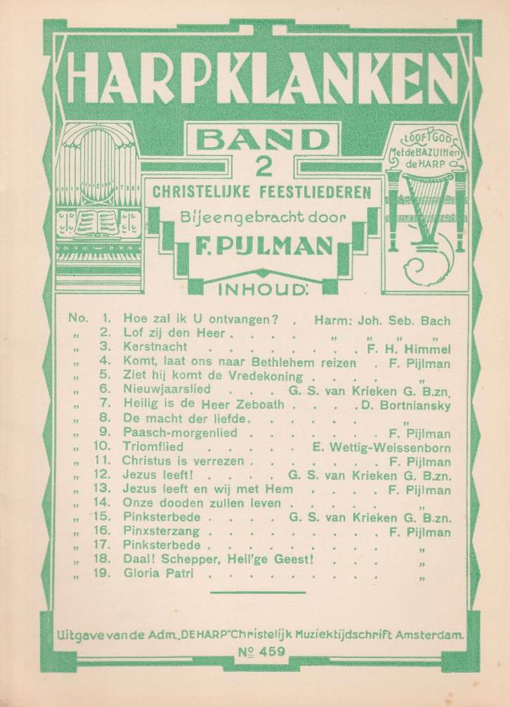 F.Pijlman - HARPKLANKEN - BAND 2, Muziek en Instrumenten, Bladmuziek, Gebruikt, Artiest of Componist, Populair, Ophalen of Verzenden