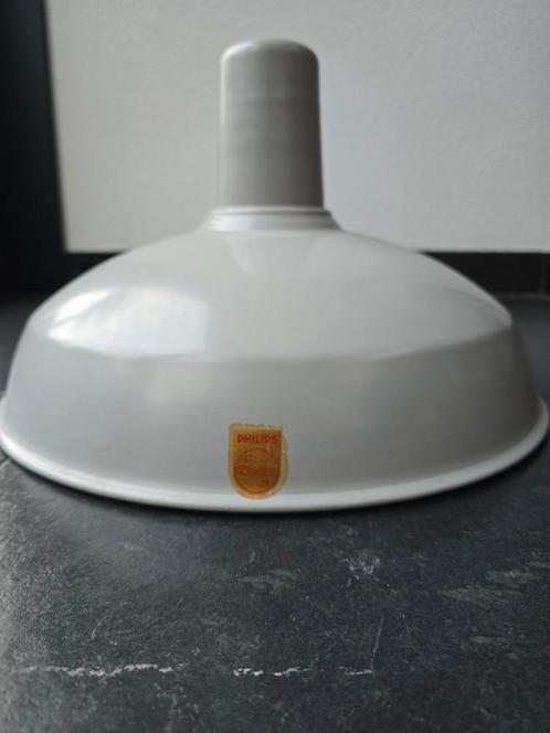 Industriële vintage lampenkap Philips, Huis en Inrichting, Lampen | Lampenkappen, Zo goed als nieuw, 25 tot 50 cm, Rond, Grijs