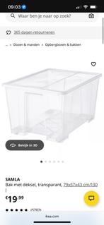 Samla 2 x 79x57x43 cm/130 L en 2 x 79x57x18 cm/55 L, Doe-het-zelf en Verbouw, Kratten en Dozen, Ophalen, Zo goed als nieuw, Minder dan 40 cm