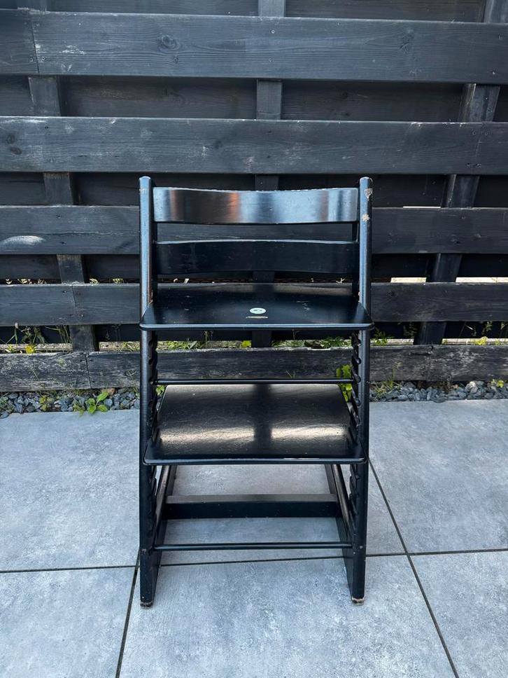Stokke Tripp Trapp Kinderstoel Zwart, Kinderen en Baby's, Kinderstoelen, Gebruikt, Meegroeistoel, Ophalen