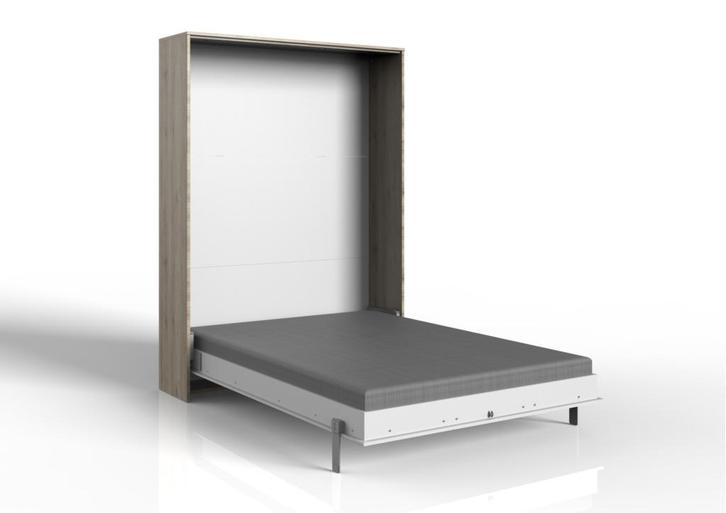 Juist opklapbed verticaal - 140x200 - Wit/eikenkleur, Huis en Inrichting, Slaapkamer | Bedden