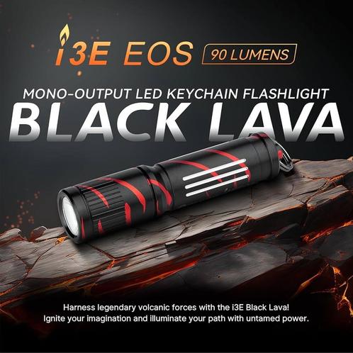 Olight I3E EOS Black Lava Limited Edition, Caravans en Kamperen, Zaklampen, Nieuw, Batterij, Ophalen of Verzenden