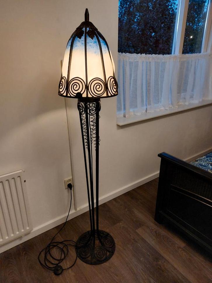 Antieke Art Nouveau Staande Lamp, Antiek en Kunst, Antiek | Lampen, Ophalen of Verzenden